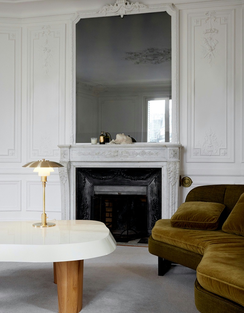 PH 3/2 Brass Opal Glass Table