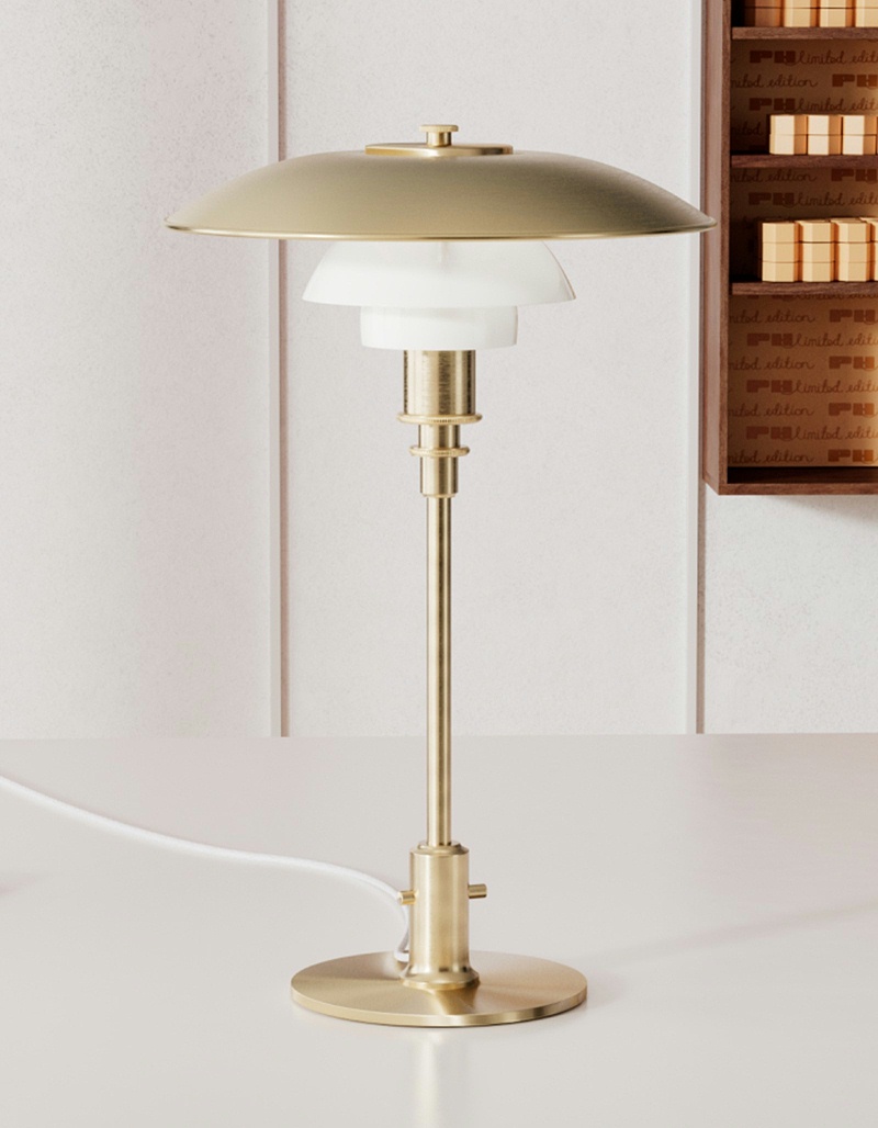 PH 3/2 Brass Opal Glass Table