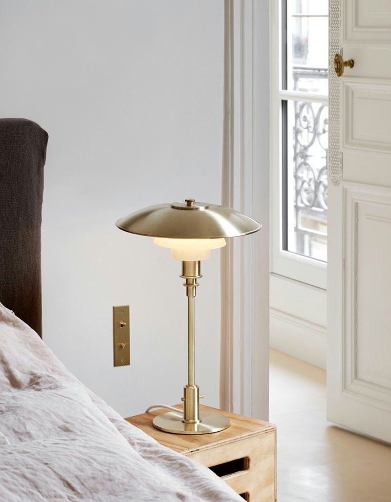PH 3/2 Brass Opal Glass Table