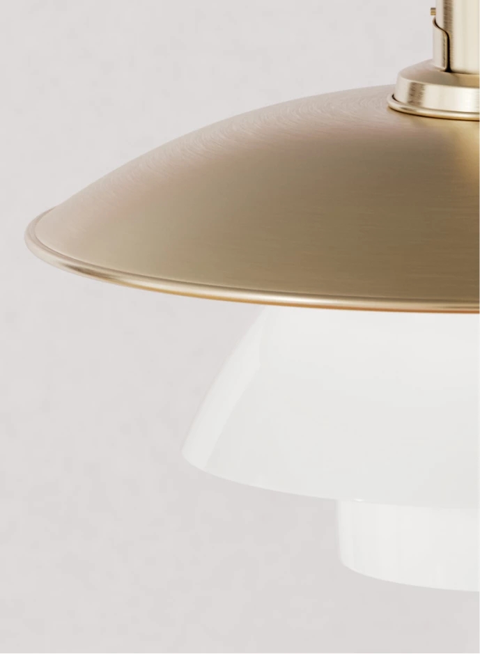 PH 3/3 Brass Opal Glass Pendant